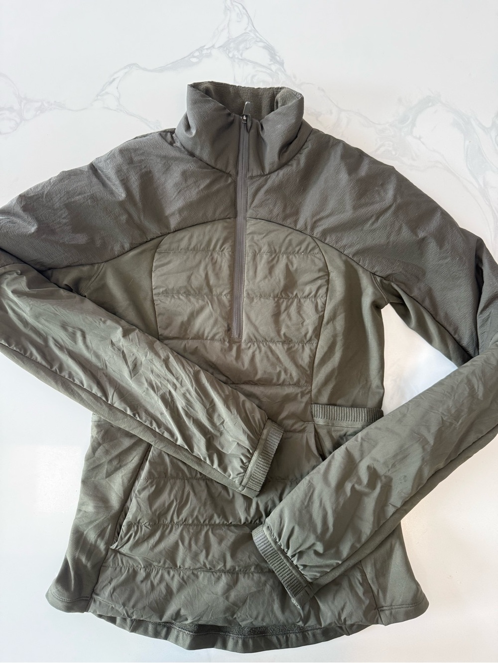 Title: Lululemon Down Insulated Running Jacket Olive Green Size 2